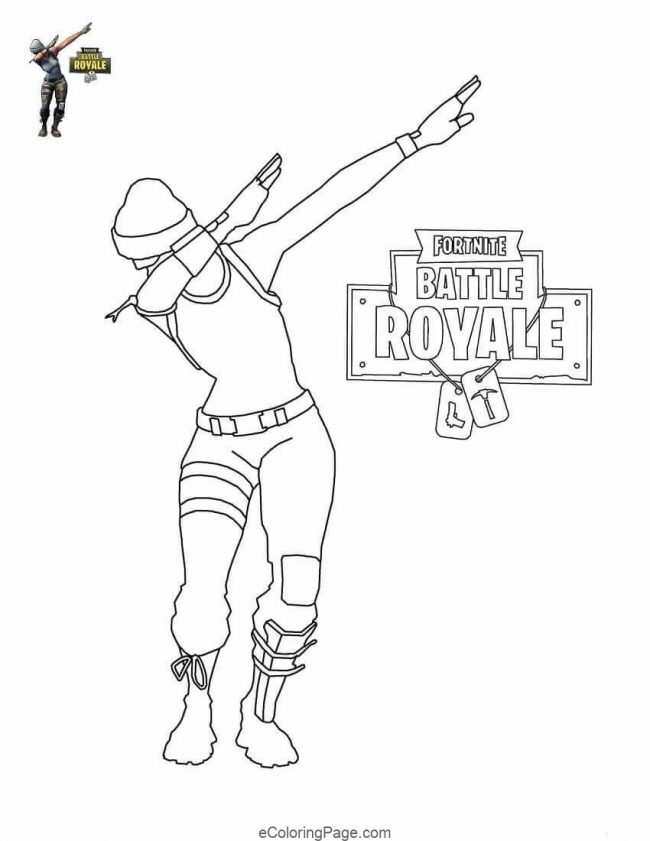 Fortnite-Dancer-Dab-Printable-Coloring-Page
